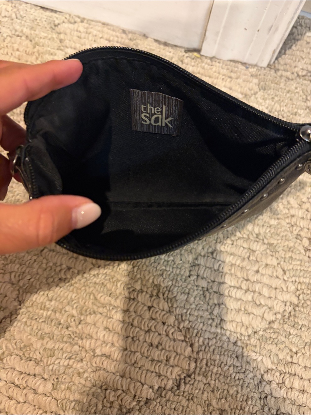 The Sak Black Stud-Trim Leather Wristlet Clutch - Picture 5 of 6